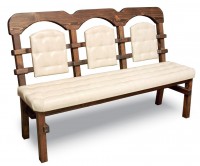 Скамья для кафе №3 мягкая L-160 (массив сосны,старение) - Мебельная компания "ИРБЕЯ" - Производство мебели