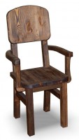 Стул Ирбея №3 с подлокотниками (массив сосны, старение) - Мебельная компания "ИРБЕЯ" - Производство мебели