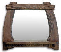Зеркало Ирбея №3 с полкой (рама массив сосны, старение) - Мебельная компания "ИРБЕЯ" - Производство мебели