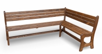 Скамья для сауны Ирбея угловая 2060*1540 (массив сосны, старение) - Мебельная компания "ИРБЕЯ" - Производство мебели