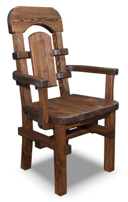 Кресло Ирбея №1 с подлокотниками (массив сосны, старение) - Мебельная компания "ИРБЕЯ" - Производство мебели