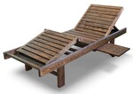 Шезлонг анатомический со столиком Ирбея (массив сосны, старение) - Мебельная компания "ИРБЕЯ" - Производство мебели