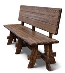 Скамья Ирбея №11 L-210 на 3-х опорах (массив сосны, старение) - Мебельная компания "ИРБЕЯ" - Производство мебели