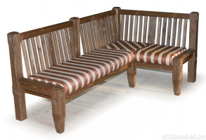 Скамья п/м "Ирбея"  угловая (массив сосны, старение) - Мебельная компания "ИРБЕЯ" - Производство мебели