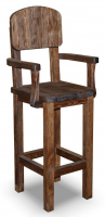 Стул барный Ирбея №1 с подлокотниками (массив сосны, старение) - Мебельная компания "ИРБЕЯ" - Производство мебели