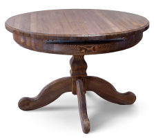 Стол обеденный Ирбея круглый раздвижной (D=115) (массив сосны, старение) - Мебельная компания "ИРБЕЯ" - Производство мебели