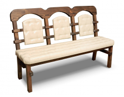 Скамья для кафе №3 мягкая L-160 (массив сосны,старение) - Мебельная компания "ИРБЕЯ" - Производство мебели