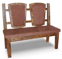 Скамья для кафе №2 мягкая (массив сосны, старение) - Мебельная компания "ИРБЕЯ" - Производство мебели