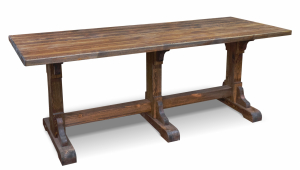 Стол Ирбея №6 210*80 на 3-х опорах ( массив сосны, старение) - Мебельная компания "ИРБЕЯ" - Производство мебели