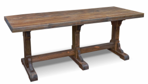 Стол Ирбея №6Н 210*80 на 3-х опорах ( массив сосны, старение) - Мебельная компания "ИРБЕЯ" - Производство мебели