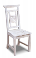 Стул Ирбея №5 "Цветы"  (массив сосны, белый с патиной) - Мебельная компания "ИРБЕЯ" - Производство мебели